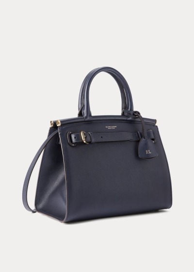 Bolsos De Mano Ralph Lauren Mujer Azul Marino - Calfskin Medium RL50 - ZOKLE0389